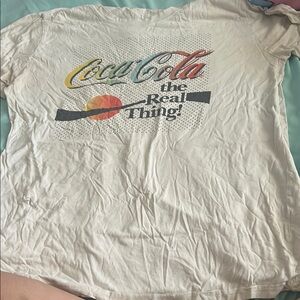 Coca-Cola Cream Tee with Vibrant Logo